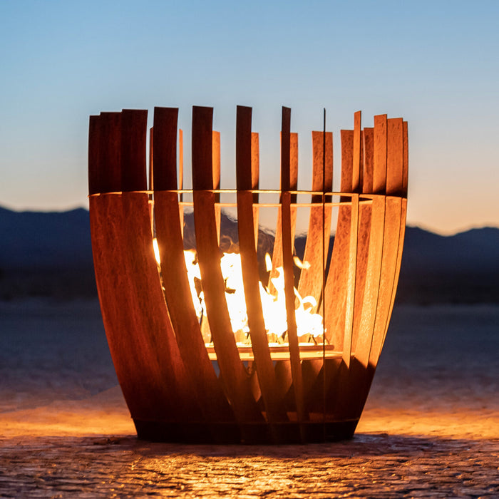 The Aurora Fire Sculpture Corten Steel - CozeeFlames.com