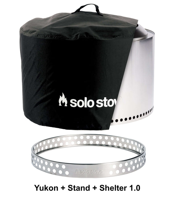 Yukon Fire Pit Stand and Shelter Bundle By Solo Stove - CozeeFlames.com