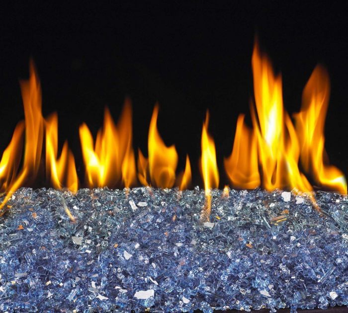 American Fyre Designs- Carribbean Blue Fyre Glass- GL-5-N - CozeeFlames.com