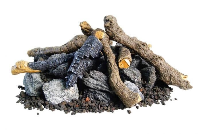 American Fyre Designs- Beachwood Logs with Stones- OCBW-34 - CozeeFlames.com