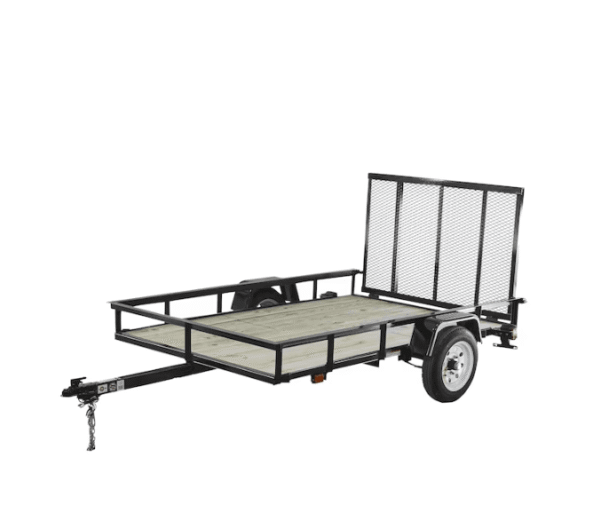 Carry-On Trailer 5-ft x 8-ft Treated Lumber Utility Trailer with Ramp Gate