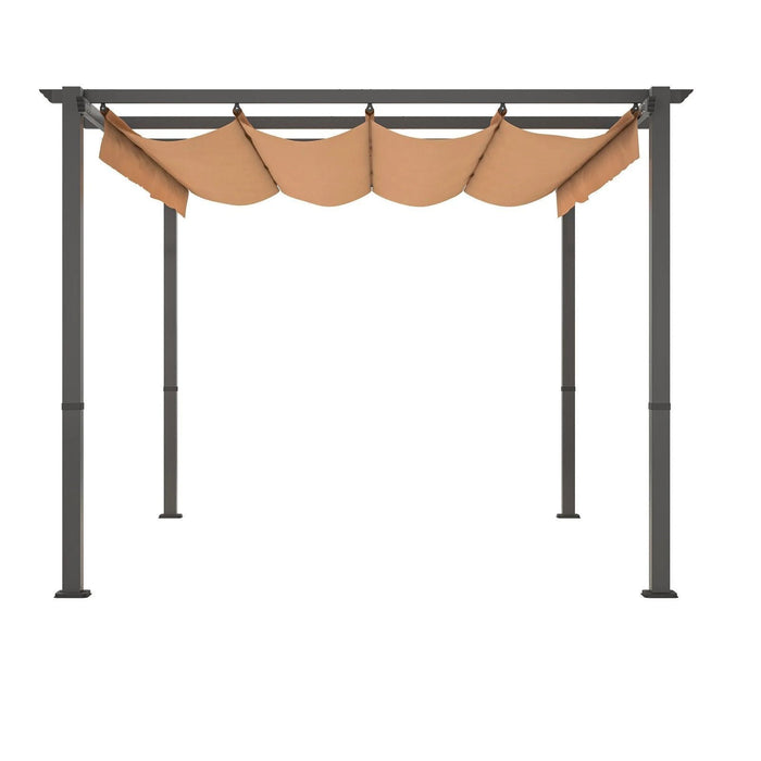 Stylish 10′ x 13′ Aluminum Patio Pergola with Retractable Canopy – Perfect Backyard Shade Shelter for Outdoor Parties