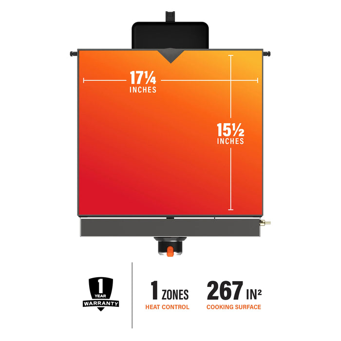 Original 17" Tabletop Griddle with Hood - 2143 - CozeeFlames.com