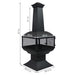 Sunnydaze 57″ 360-Degree View Steel Wood-Burning Chiminea with Grate, Poker, and Cover
