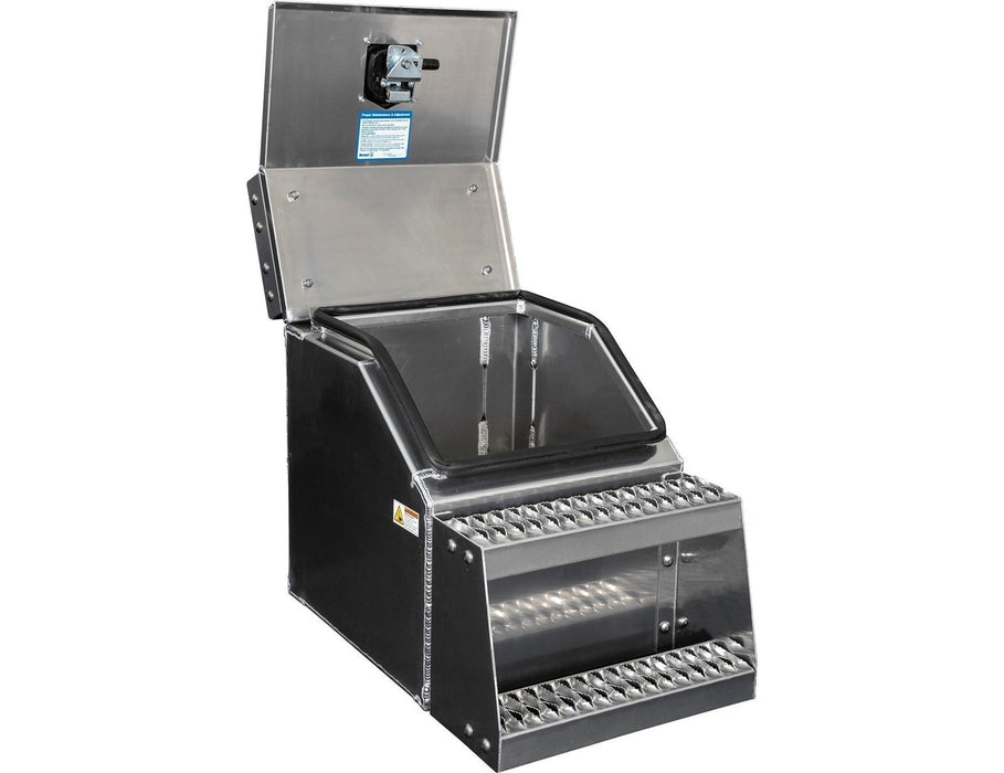 Buyers Products 28-in x 24-in x 18-in Smooth Aluminum Step Box Truck Tool Box 1705281