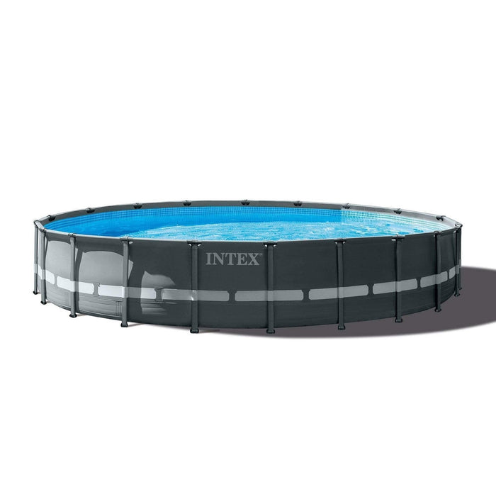 Intex 24ft x 52in Ultra XTR Round Frame Pool, Loungers (2 Pack), Floating Cooler