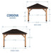 Cordova 14×10 Outdoor Gazebo with Steel Frame and Weather-Resistant Canopy