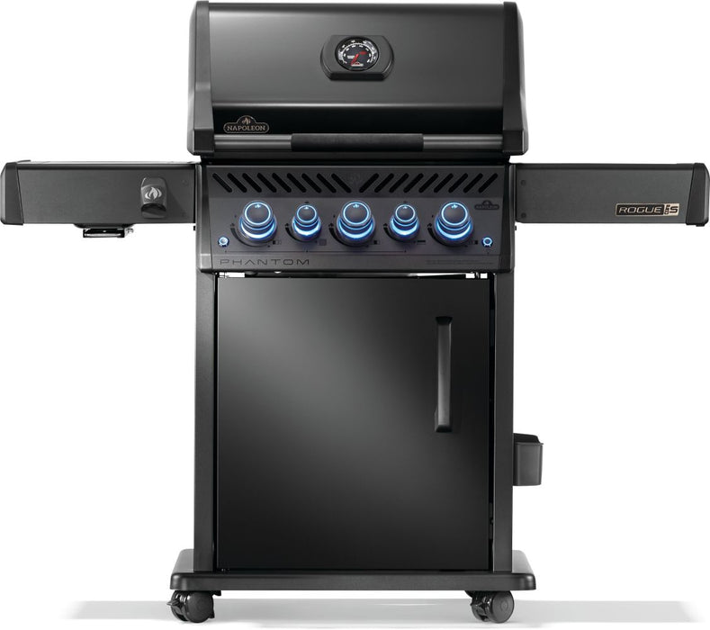 Napoleon Phantom Rogue® PRO-S 425 Grill with Infrared Side and Rear Burners, Freestanding Gas Grill with Infrared Rear & Side Burners - Matte Black - CozeeFlames.com