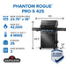 Napoleon Phantom Rogue® PRO-S 425 Grill with Infrared Side and Rear Burners, Freestanding Gas Grill with Infrared Rear & Side Burners - Matte Black - CozeeFlames.com