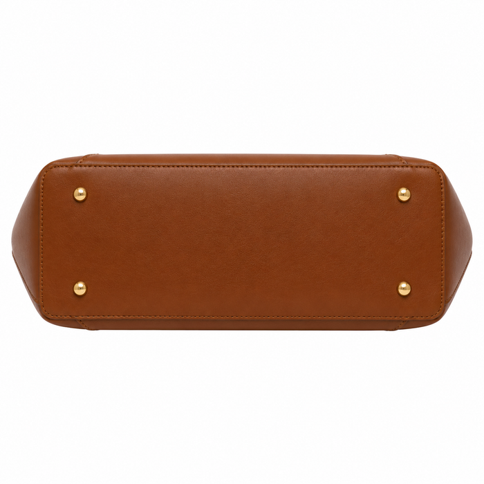 Zalvia Women’s Caramel Arc-Flap Carryall Handbag