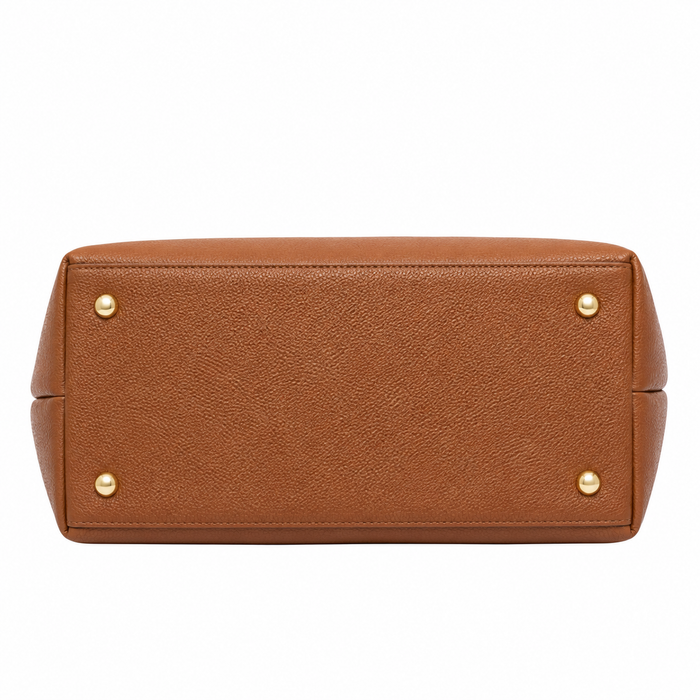 Zalvia Women’s Chestnut Crescent-Lock Hobo Handbag