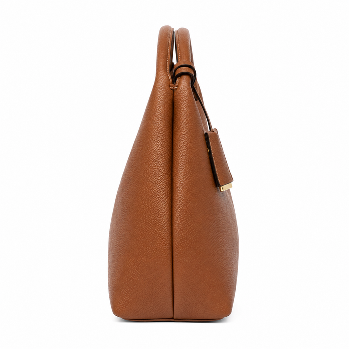 Zalvia Women’s Chestnut Crescent-Lock Hobo Handbag