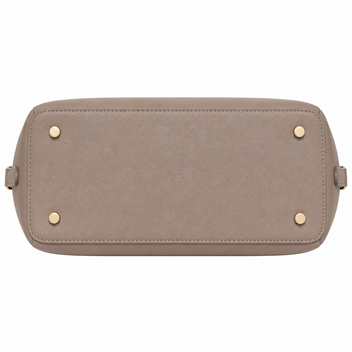 Zalvia Women’s Taupe Gold-Clasp Convertible Carryall Handbag