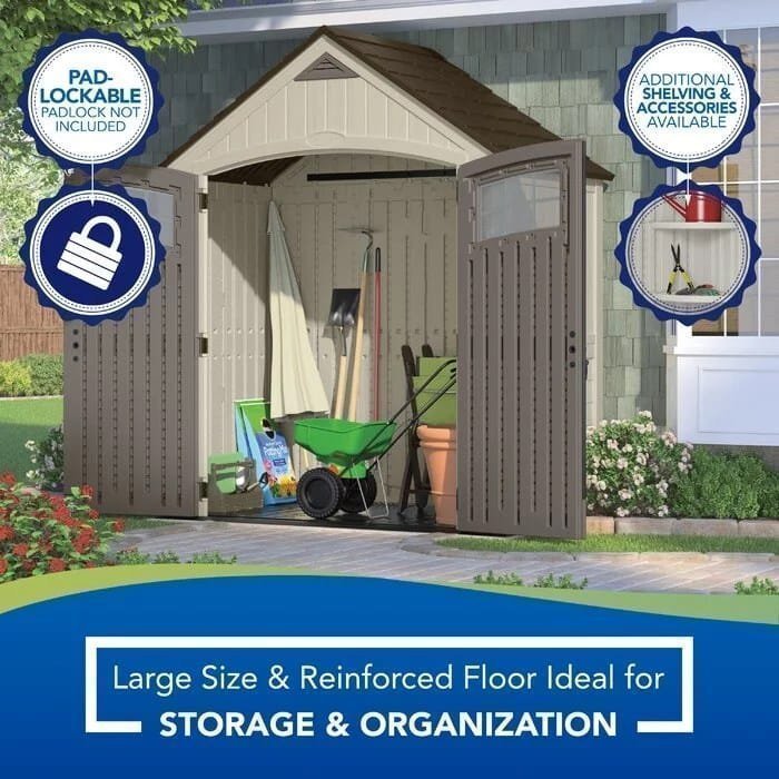 Cascade 7 ft. W x 4 ft. D Plastic Storage Shed