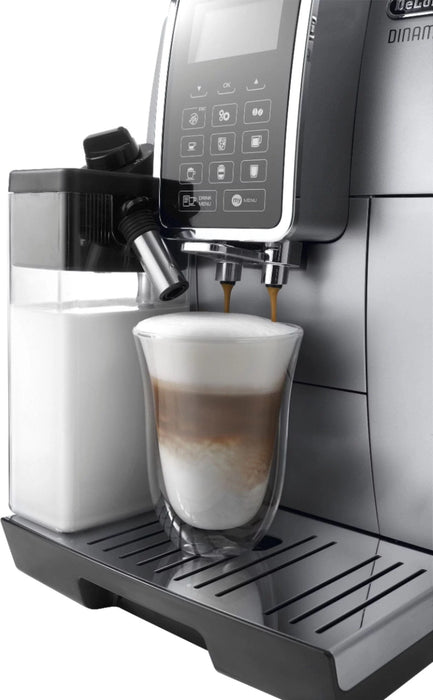 De’Longhi – Dinamica Espresso Machine with 15 bars of pressure and LatteCrema Fully Automatic Milk Frother – Silver