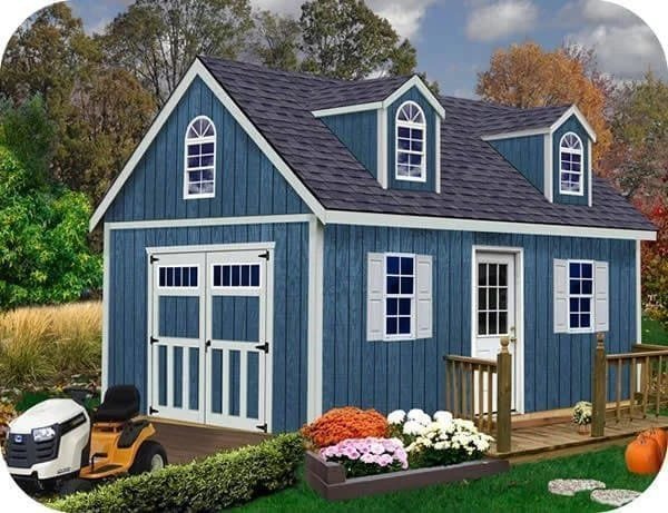 Hampton 12 ft. W x 16 ft. D Wood Storage Shed Kit with Floor (192 Sq. ft.) Installtion Included