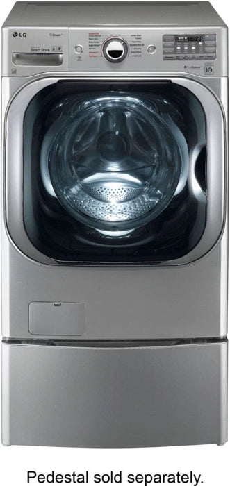 LG – 5.2 Cu. Ft. High Efficiency Front-Load Washer with Steam and TurboWash Technology – Graphite steel