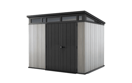 Keter Artisan 9×7 Foot Large Outdoor Shed with Floor with Modern Design for Patio Furniture