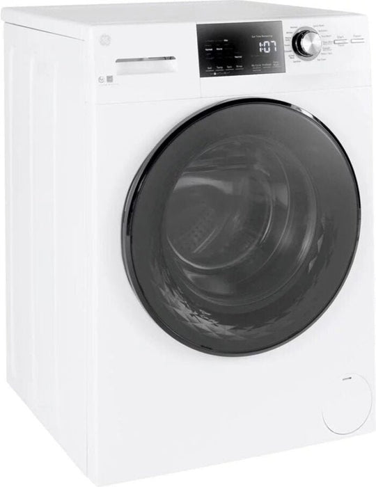 GE – 2.4 Cu. Ft. High Efficiency Stackable Front Load Washer with Steam and Sanitize – White