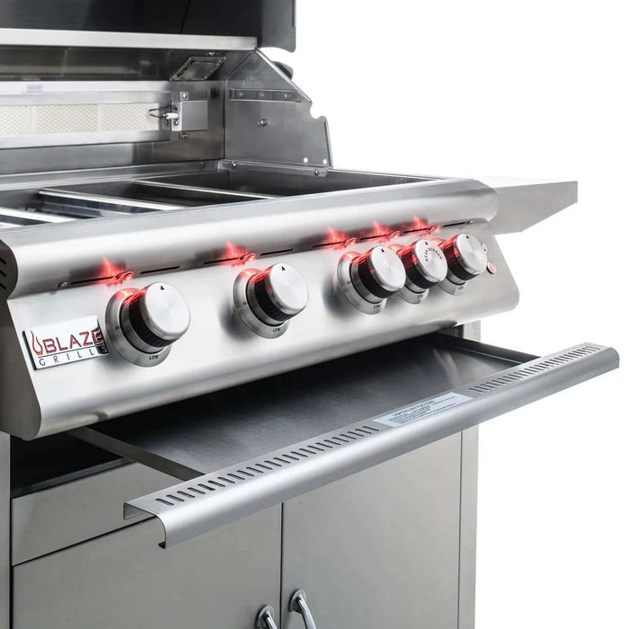 Blaze Premium LTE 40-Inch 5-Burner Built-In Grill With Rear Infrared Burner & Grill Lights - BLZ-5LTE2-NG/LP - CozeeFlames.com