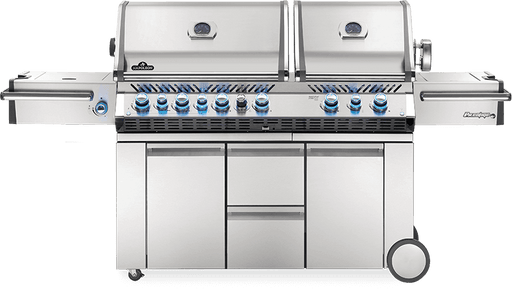 Napoleon Prestige PRO 825 Freestanding Gas Grill with Infrared Rear Burner, Double Infrared Sear Burner & Side Burner and Rotisserie Kit - CozeeFlames.com