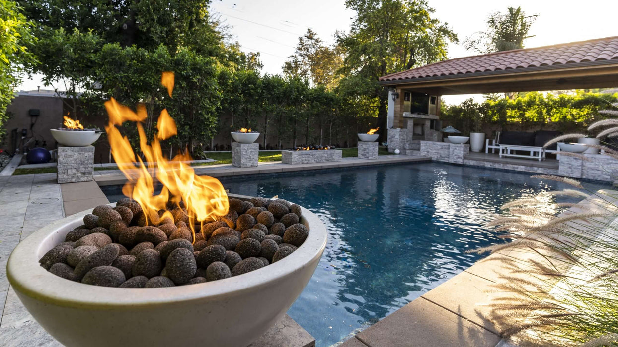 48" Sedona Concrete Narrow Ledge Fire Pit- OPT-SED48 - CozeeFlames.com