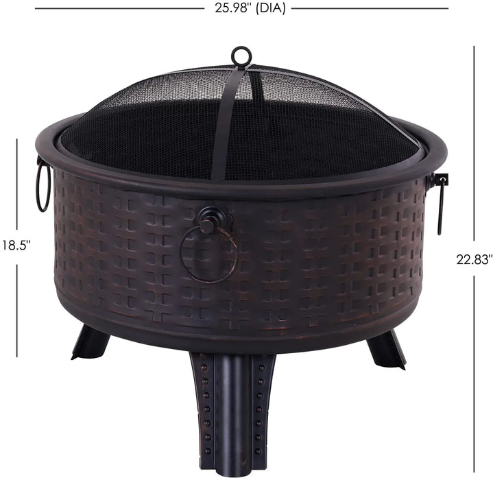 26'' Fire Pit Wood Burning Fire Pit For Outdoor - CozeeFlames.com