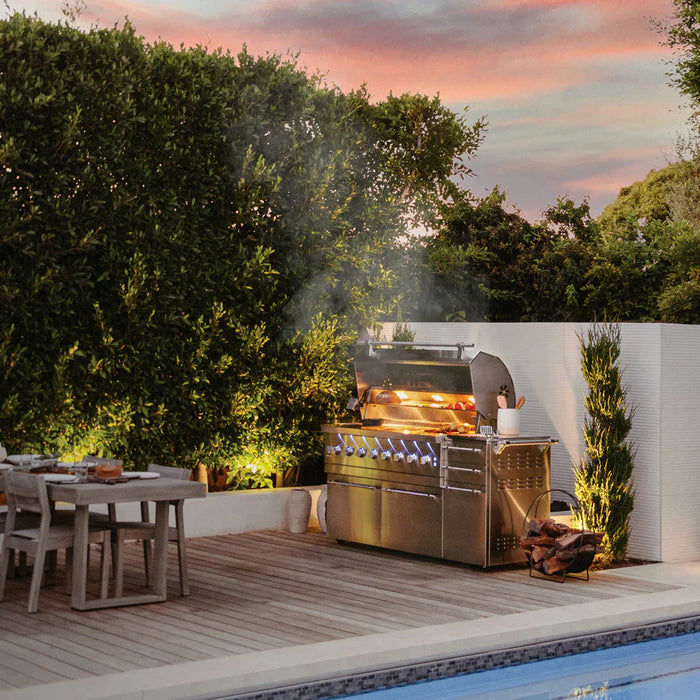 American Made Grills - Freestanding Muscle 54" Hybrid Gas Grill -MUSFS54-NG/LP - CozeeFlames.com
