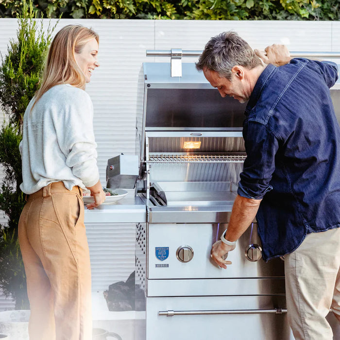 American Made Grills - Freestanding Muscle 36" Hybrid Gas Grill - MUSFS36-NG/LP - CozeeFlames.com