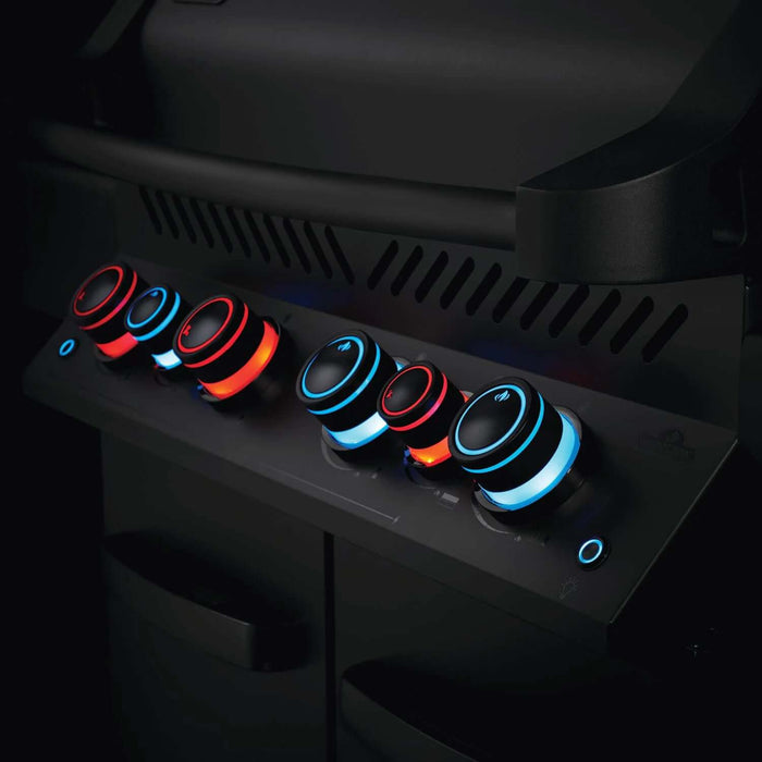 Napoleon Phantom Prestige 500 Gas Grill with Infrared Rear Burner, Infrared Side Burner, & Rotisserie Kit - Matte Black - CozeeFlames.com