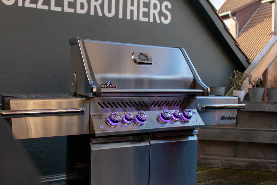 Napoleon Prestige PRO 500 Freestanding Grill with Infrared Rear and Side Burners and Rotisserie Kit - CozeeFlames.com