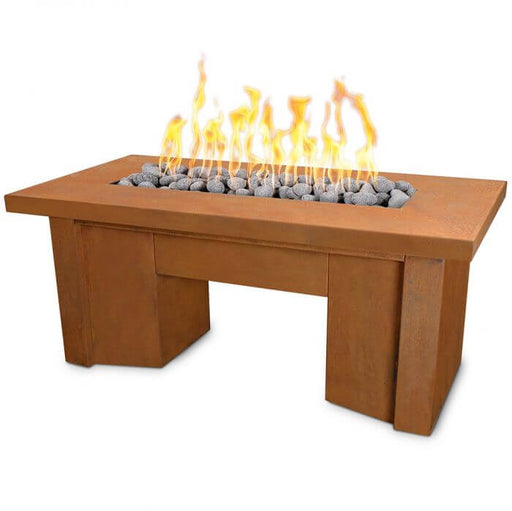 TOP Fires by The Outdoor Plus OPT-ALMCS Alameda Linear Corten Steel Gas Fire Table - CozeeFlames.com