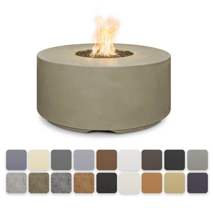 46" Florence Concrete Fire Pit - 20" Tall - CozeeFlames.com