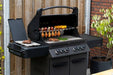 Napoleon Phantom Prestige 500 Gas Grill with Infrared Rear Burner, Infrared Side Burner, & Rotisserie Kit - Matte Black - CozeeFlames.com